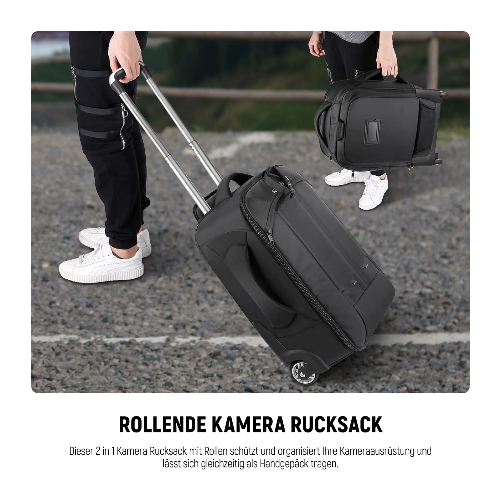 NEEWER NW3300 55×35×26 cm 2-in-1 Kamera Trolley Reise Rucksack – Bild 4