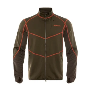 Härkila - Skandinavische Fleece-Herrenjacke // Grün / Orange