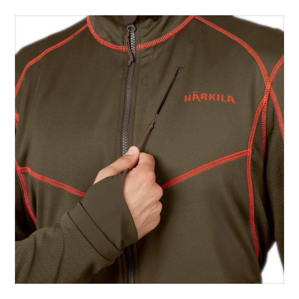 Härkila - Skandinavische Fleece-Herrenjacke // Grün / Orange – Bild 4