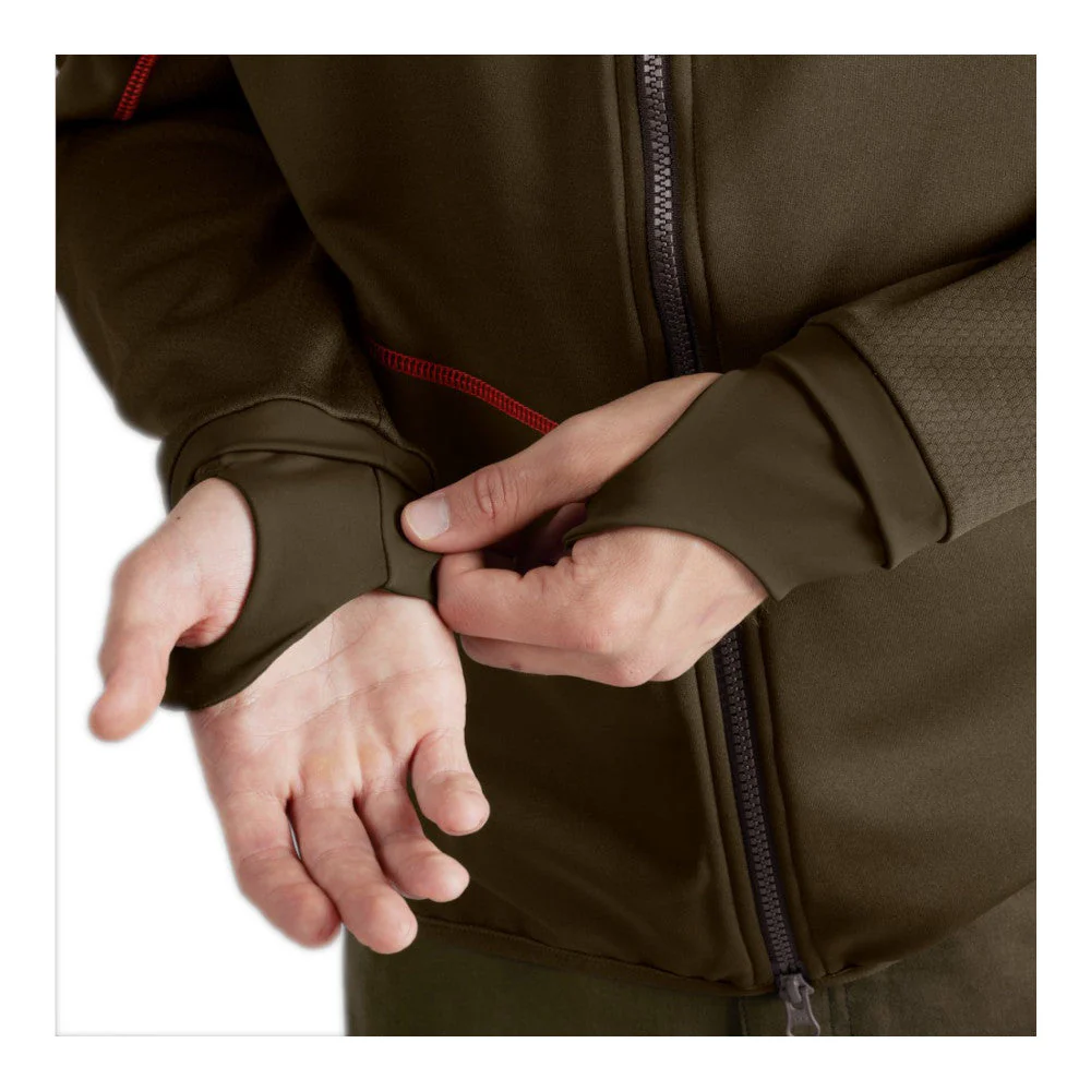 Härkila - Skandinavische Fleece-Herrenjacke // Grün / Orange – Bild 5