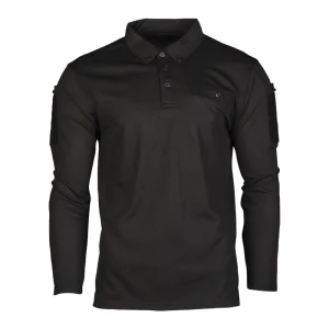 Mil-Tec - Herren Tactical Quickdry Langarm-Polo // Schwarz