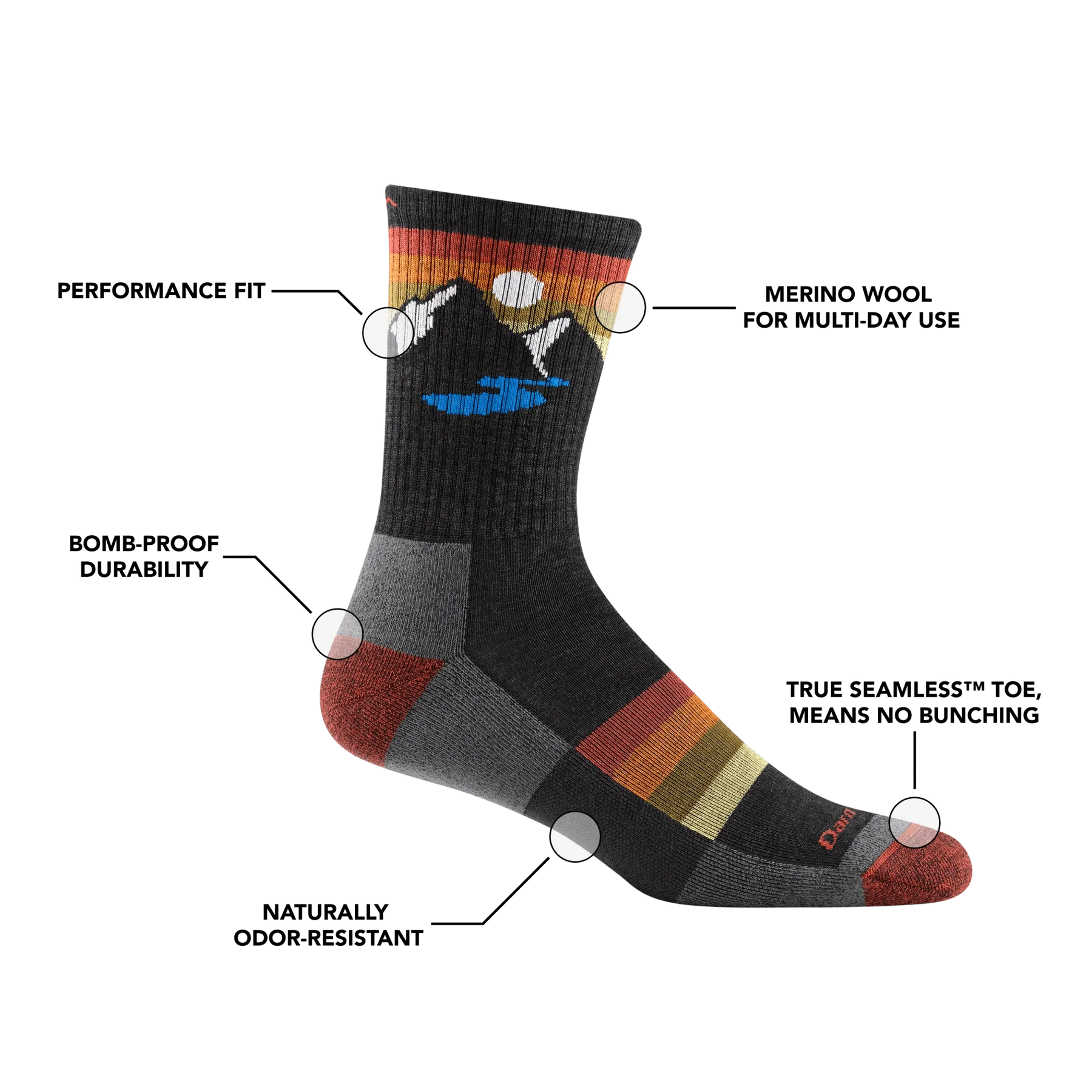 Sunset Ridge Micro Crew Lightweight Hiking Sock – Bild 4