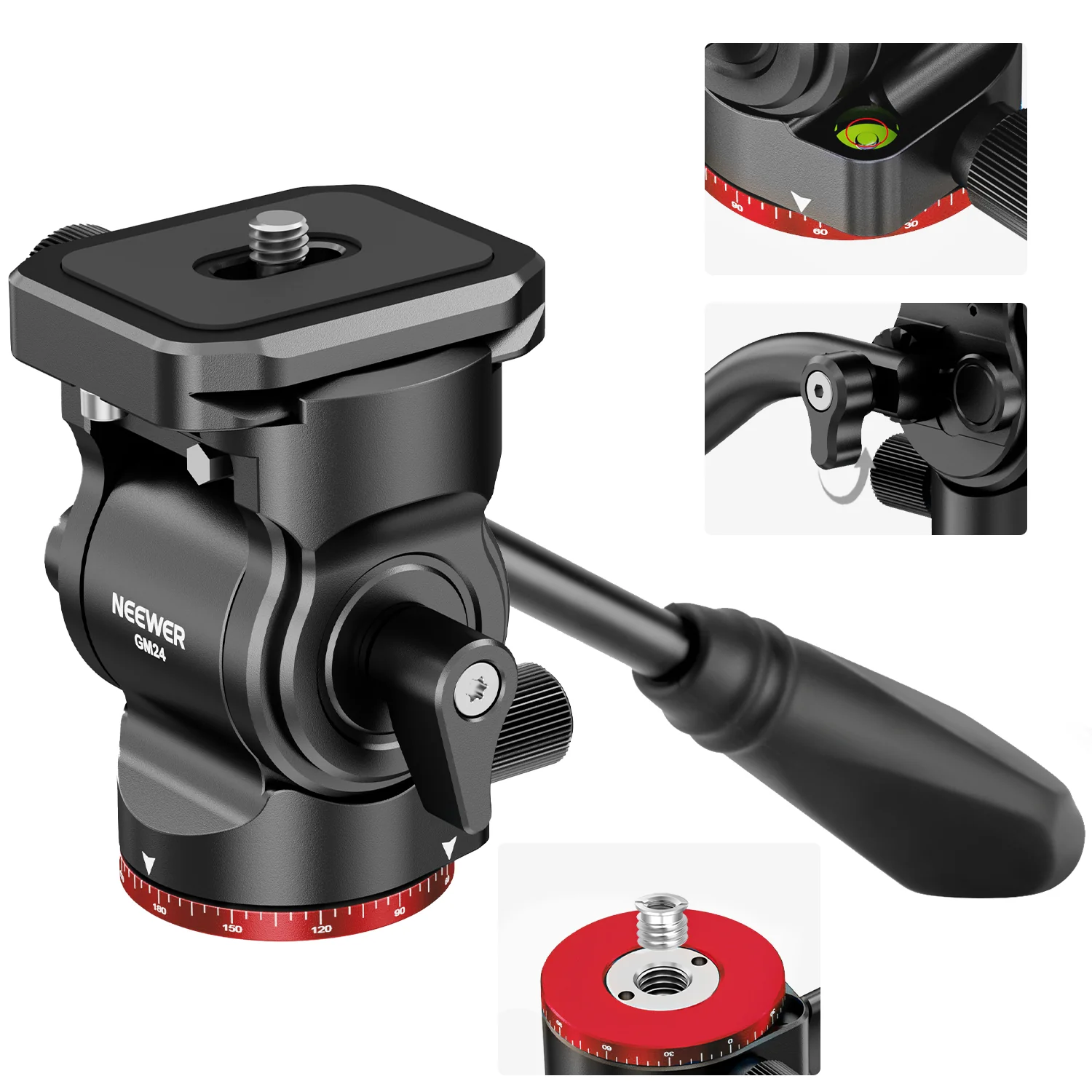 NEEWER GM24 Stativ Fluid-kopf – Bild 2