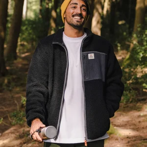 Trekker Tiefflor-Sherpa-Fleece - Schwarz