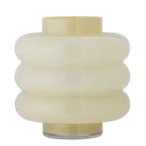 Bloomingville Sahara Vase Gelb Glas D21,5xH22 cm – mundgeblasene Glasvase