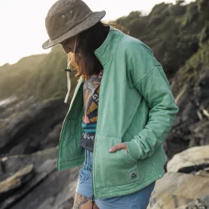 Clementine Gesteppte Reißverschlussjacke - Grüne Fichte