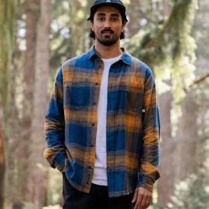 Backcountry Check 'Light' Hemd - Rich Navy/Spruce Yellow Check