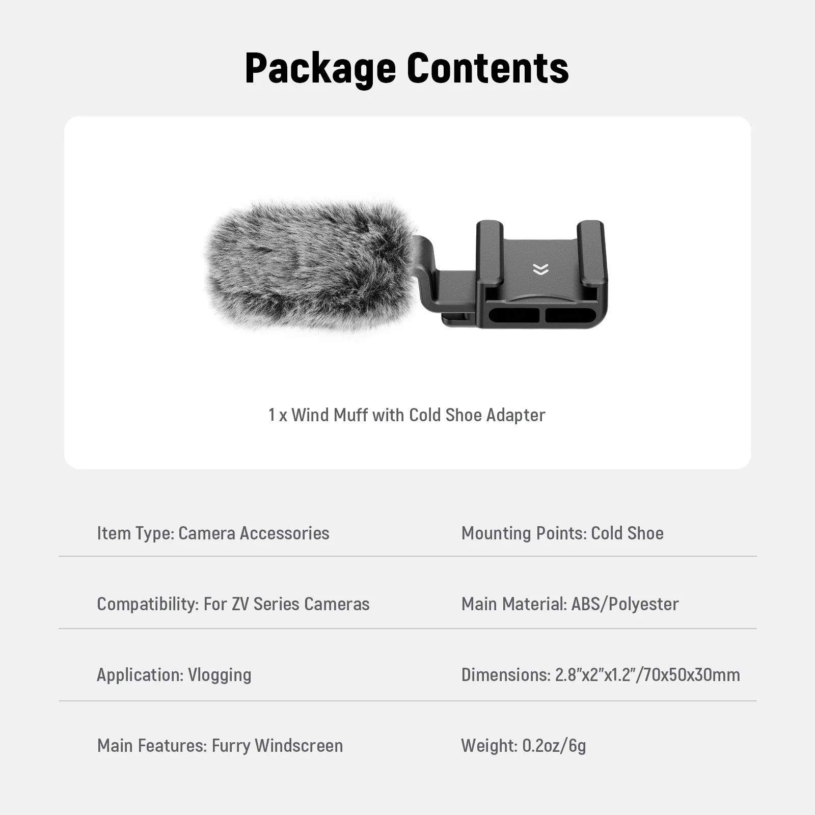 NEEWER CA133 Windschutz mit Cold Shoe Halterung für ZV-1F/ZV-E10/ZV-1/ZV-E1/ZV-1 II – Bild 8