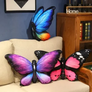 Buntes 3D Schmetterlingskissen | Dekoratives Tier-Wurfkissen | Akzentkissen für Sofa & Bett | Gemütliche Wohnkultur