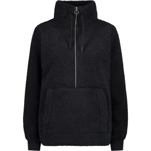 CMP Damen Fleece Woman Sweat HighLoft 32P3806 nero Half Zip