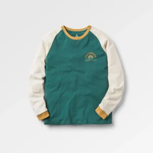 Riser Baumwoll Langarm-T-Shirt - Mittelmeer