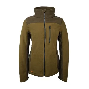 HUBERTUS Damen Fleecejacke EIFEL zweifarbig oliv/braun  Jacke Jagdjacke Damenjacke
