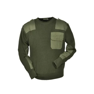 HUBERTUS Jagdpullover mit Besätzen oliv Outdoor Herren Pullover