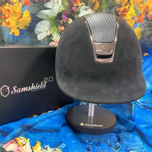 Samshield Reithelm "Shadow 2.0" PREMIUM schwarz - Top Leder schwarz - Größe L (57-61 cm)