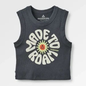 Easy Days Rippstrick-Grafik-Top - Schwarz