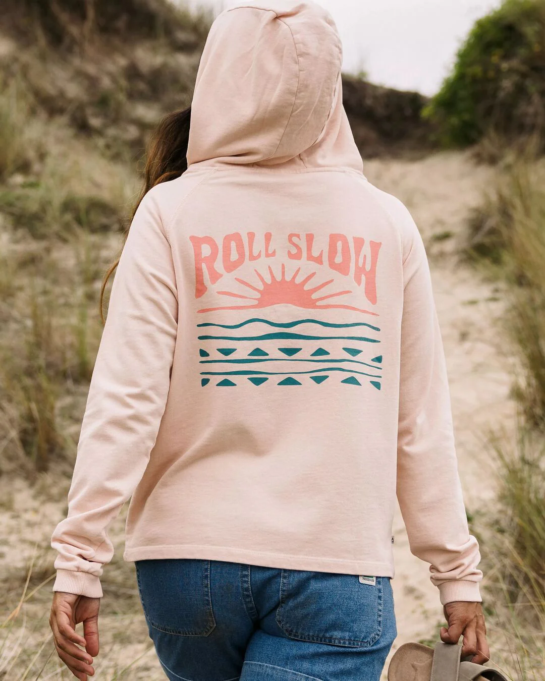 Rolling Slow Hoodie – Pfirsichrosa