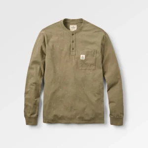 Headland Langarmshirt Slub Henley - Dusty Olive