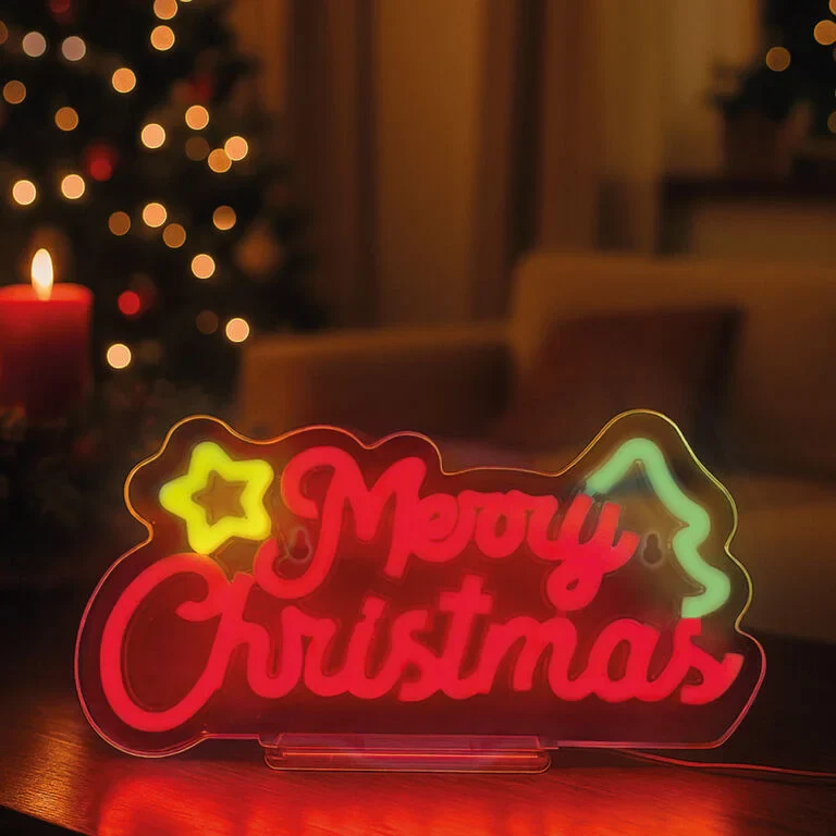 LEGAMI LED-Leuchtschrift Neon-Effekt Lampe "It's a sign" - Merry Xmas – Bild 2