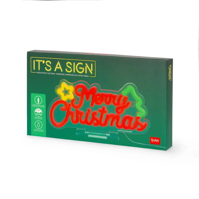 LEGAMI LED-Leuchtschrift Neon-Effekt Lampe "It's a sign" - Merry Xmas – Bild 4