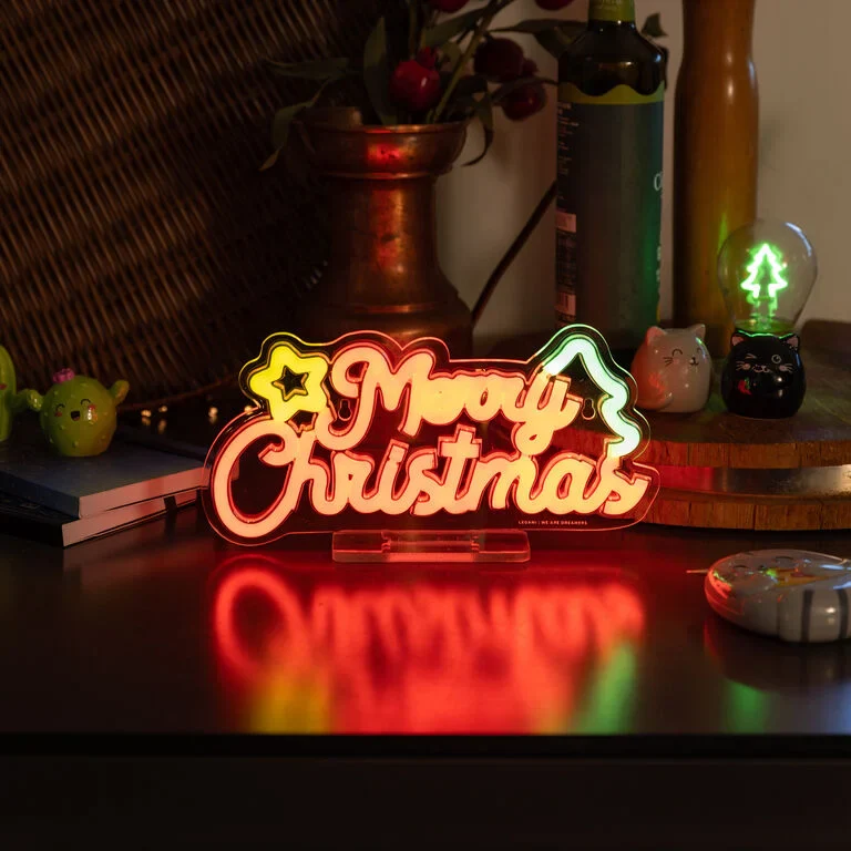 LEGAMI LED-Leuchtschrift Neon-Effekt Lampe "It's a sign" - Merry Xmas – Bild 5