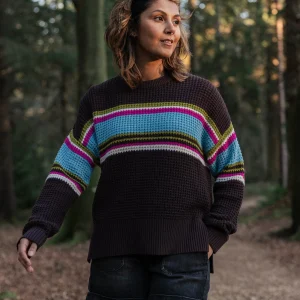 Reflection Gestreifter Pullover - Espresso