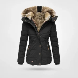 Warme Winterjacke mit Kapuze und Fleecefutter
