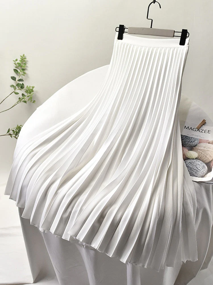 Eleganter Damen Plisseerock Hohe Taille – Bild 7