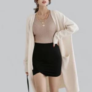 Lange Cashmere Strickjacke für Damen