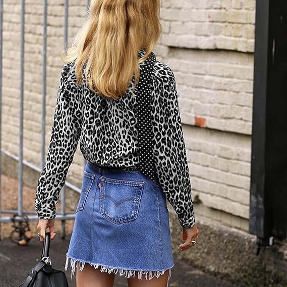 Leoprint Bluse - Trendiges Blusenshirt – Bild 3