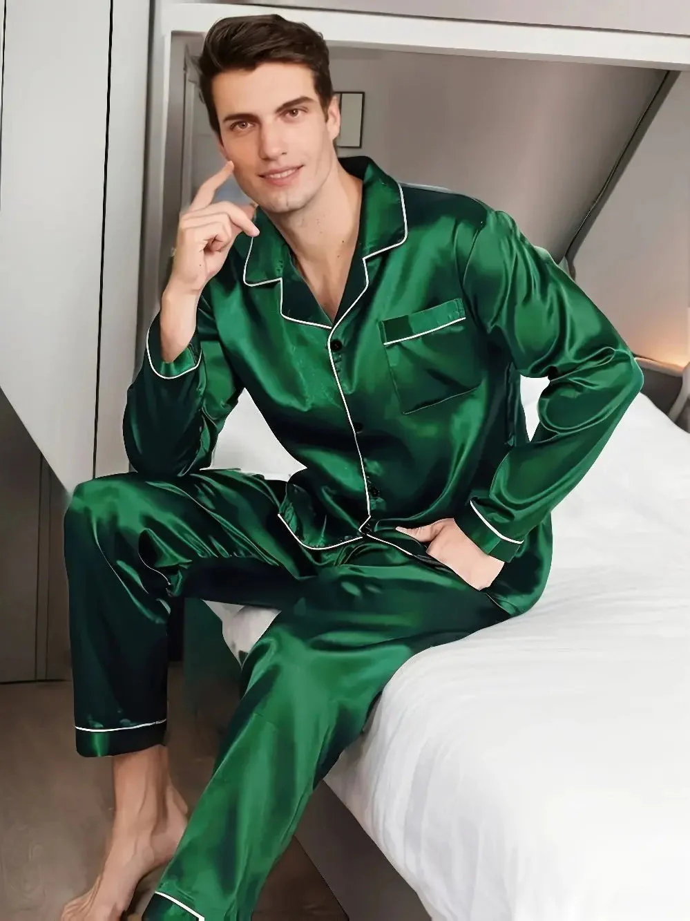 Seiden-Satin Pyjama Set – Bild 7