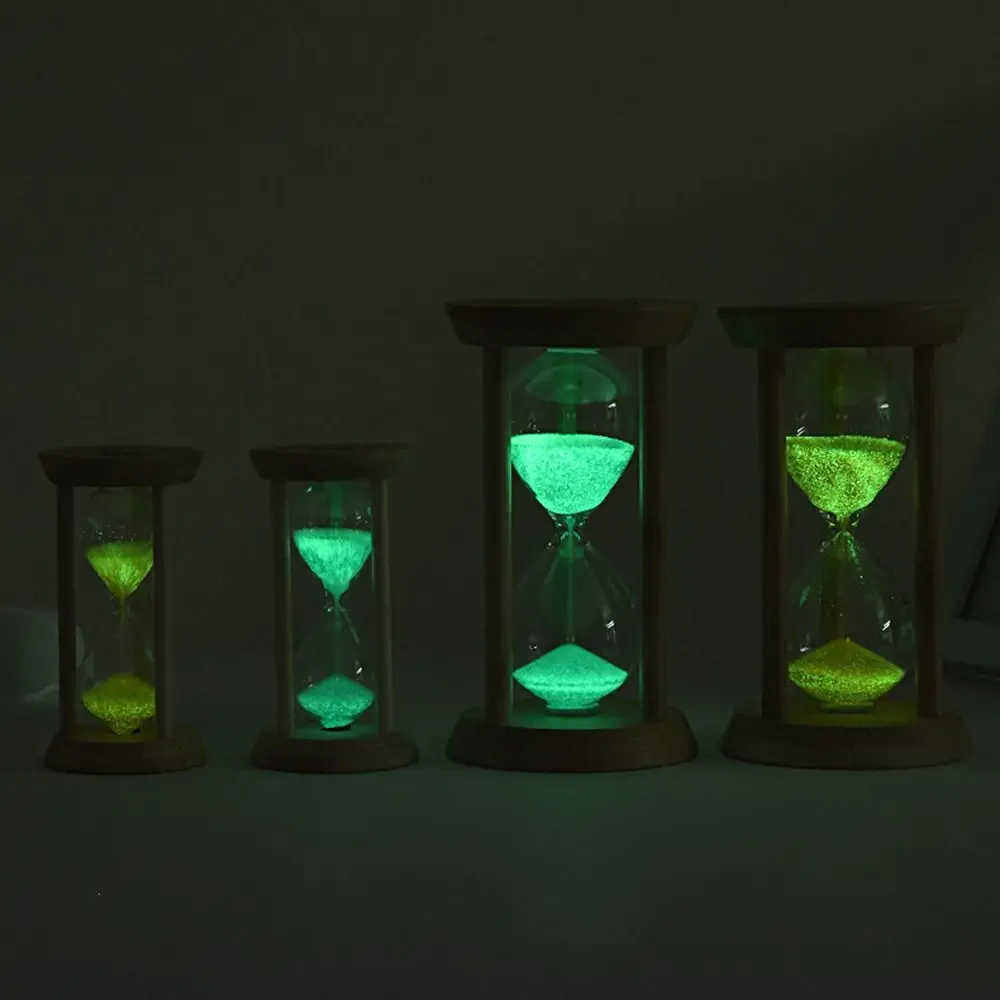 Bambus Leuchtende Sanduhr – Kreativer Fluoreszierender Glas Timer mit Naturrahmen – Bild 4