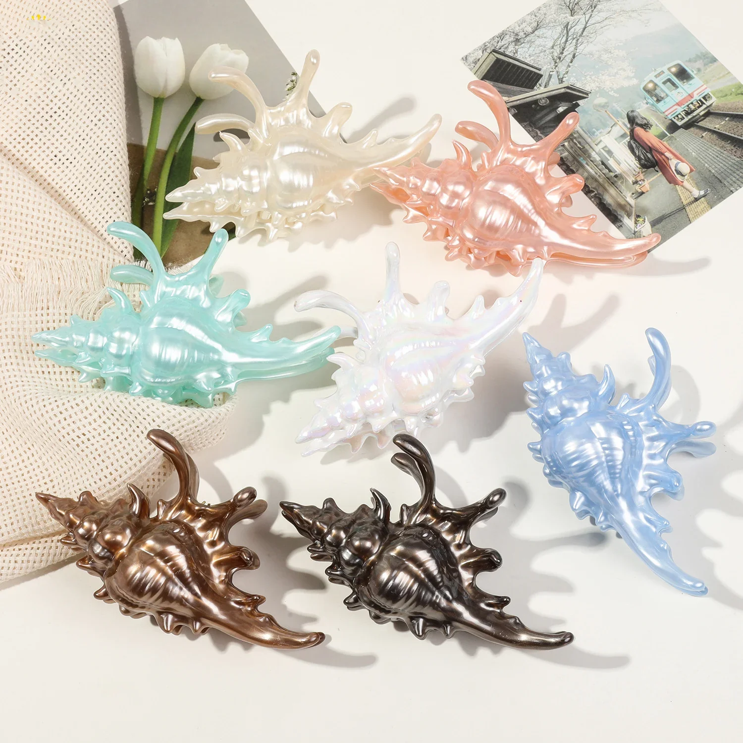 Ozean Muschel-Haarklammer – Haarspange für Damen & Mädchen – Bild 4