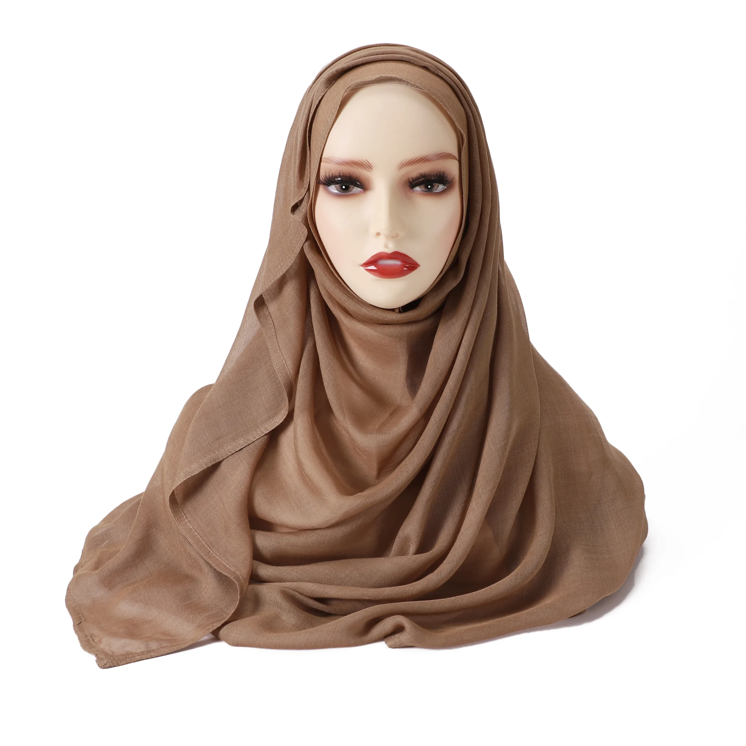Damen Hijab Schal aus Baumwolle, Rayon & Modal – Großformat 190×85cm | Muslimisches Kopftuch, Eleganter Turban & Umschlagtuch – Bild 5