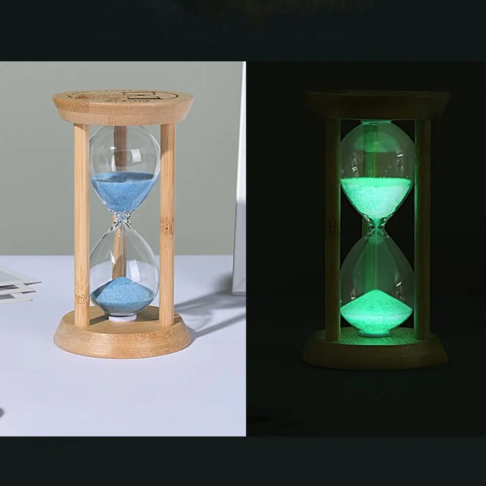 Bambus Leuchtende Sanduhr – Kreativer Fluoreszierender Glas Timer mit Naturrahmen – Bild 9