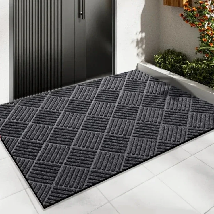Rutschfeste Eingangsmatte – Dicke, langlebige Gummifußmatte mit Twill-Kante für Innen & Außen – Bild 2