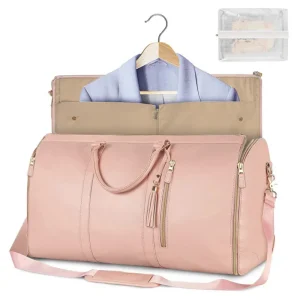 Faltbare Damen Reisetasche – Große PU Leder Carry-on Kleidungstasche | Damen Business Reise Duffel Bag