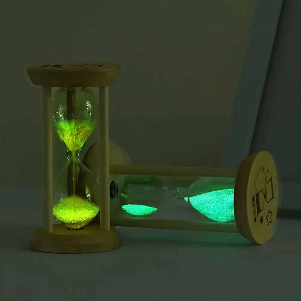 Bambus Leuchtende Sanduhr – Kreativer Fluoreszierender Glas Timer mit Naturrahmen – Bild 6