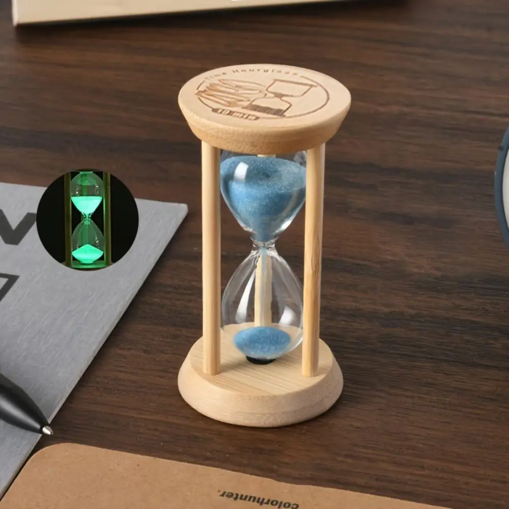 Bambus Leuchtende Sanduhr – Kreativer Fluoreszierender Glas Timer mit Naturrahmen – Bild 8