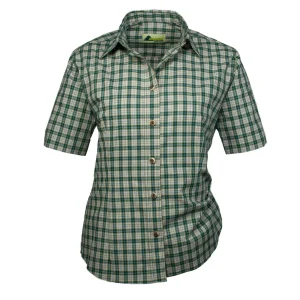 SKOGEN Damenbluse Jagd und Tracht 1/2 Arm Bluse grün Karo Baumwolle