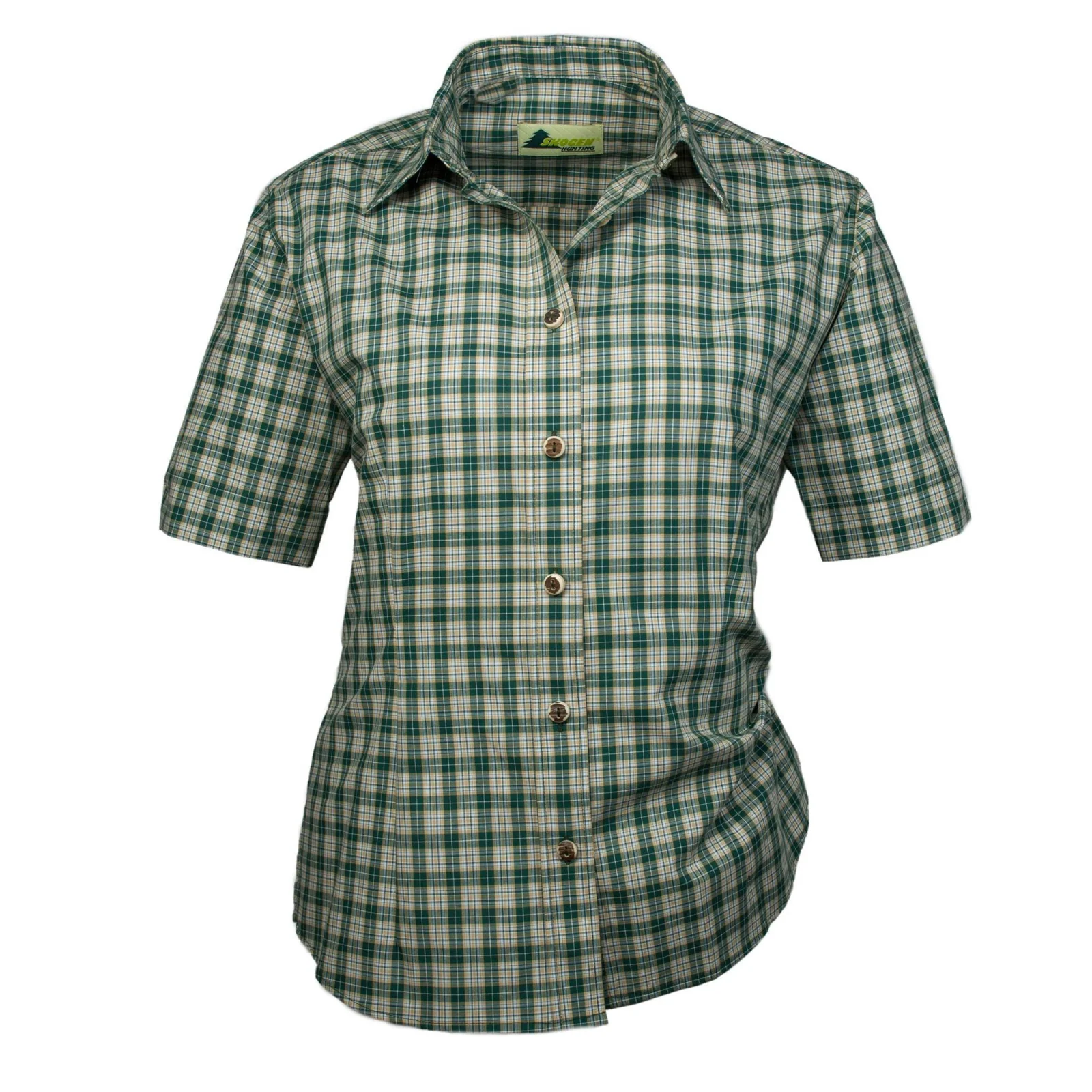 SKOGEN Damenbluse Jagd und Tracht 1/2 Arm Bluse grün Karo Baumwolle – Bild 2