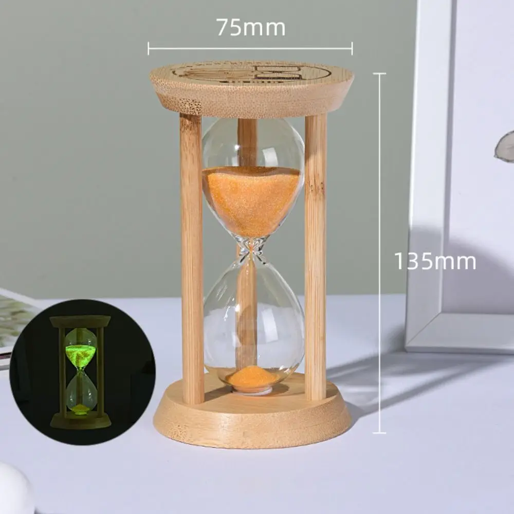 Bambus Leuchtende Sanduhr – Kreativer Fluoreszierender Glas Timer mit Naturrahmen – Bild 7