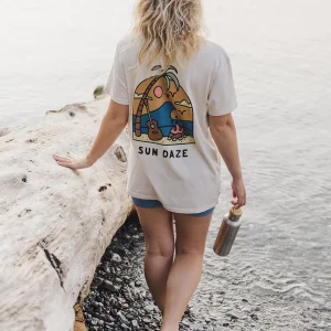 Sundaze übergroßes T-Shirt aus Baumwolle - Birke