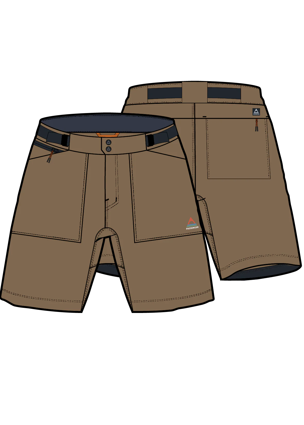 Ridescape Herren Active Shorts - Karamellbraun – Bild 8