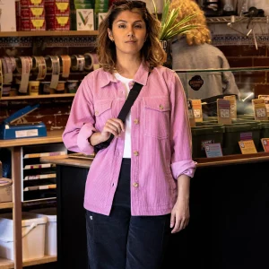 Stella Heavyweight Cord Langarmshirt - Pink Haze