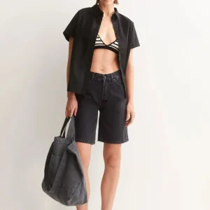 THALINAA Jeans Shorts • ebony black