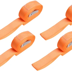 4 Stück Spanngurte- 195x2,5 cm - orange - Bruchlast 250 kg - 2-teilig