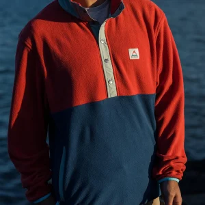 Adrift Polarfleece - Kardinalrot/Dunkles Denim