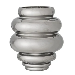 Bloomingville Zorya Vase Silber Glas D21xH24 cm – moderne Chromglas-Vase