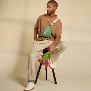 OLIVIA Bauchtasche • Grünes Karomuster