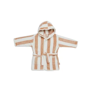 BADEMANTEL STRIPE TERRY BISCUIT, GOTS